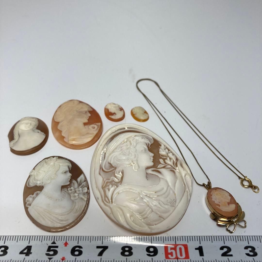 本シェルカメオ7点　32g 東H6-0215ア③ 本シェルカメオ7点 32g 東H6-0215ア③ - メルカリ