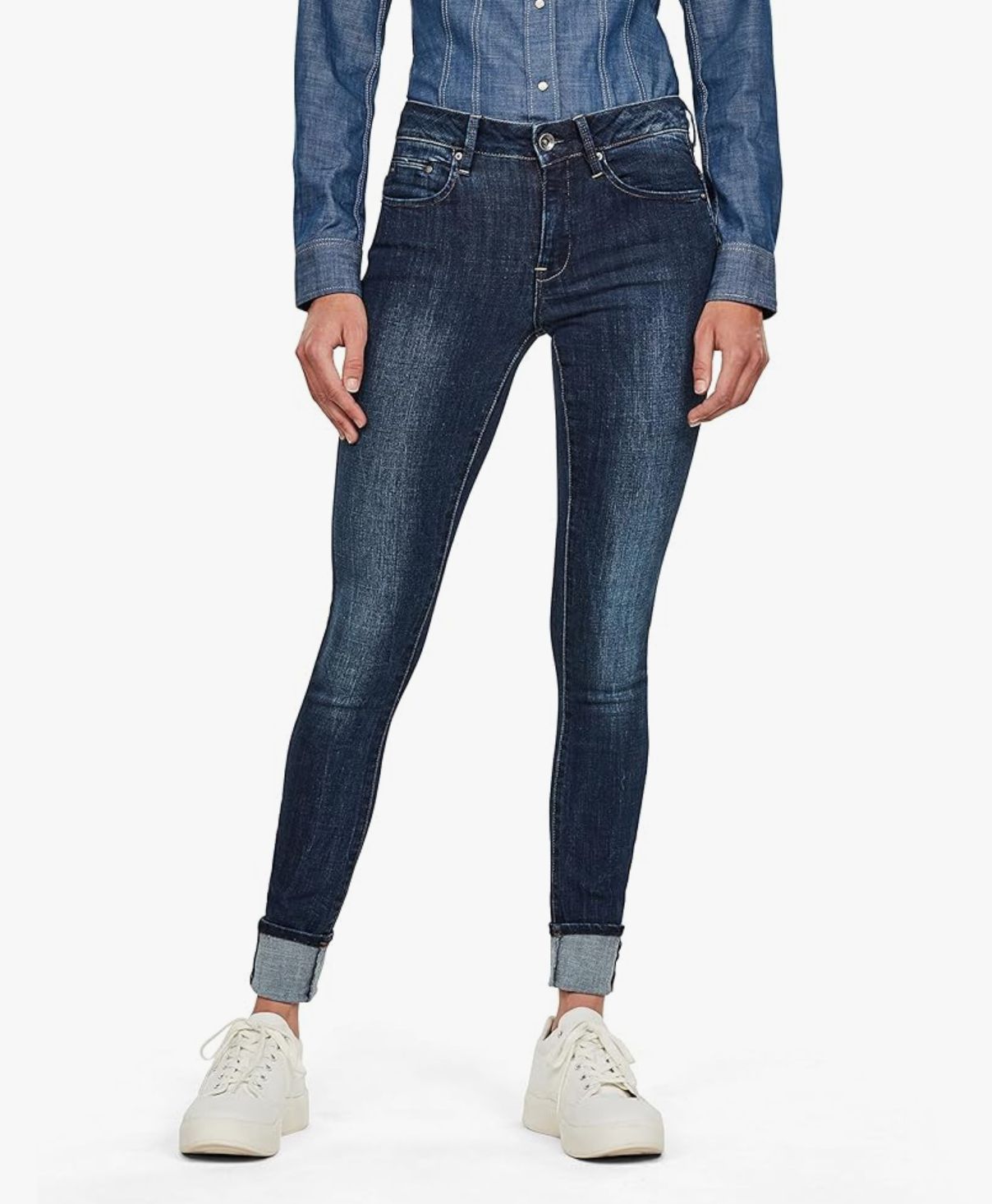 タグ付き G-STAR RAW ジースターロゥ スキニー デニム パンツ W26 L32 Midge Zip Mid Skinny Wmn|Neutro stretch denim レディース 女性 ボトムス パンツ ズボン 細見え