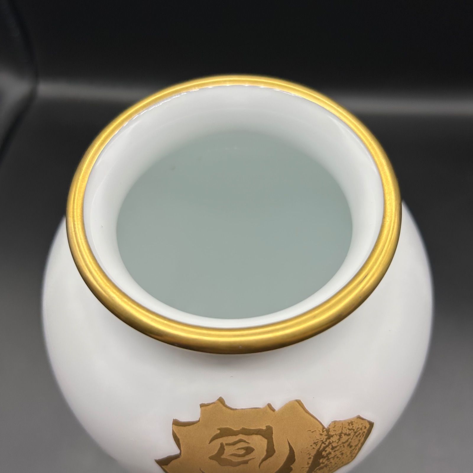 大倉陶園 OKURA 花瓶 金蝕バラ 有田焼 宮内庁御用達 大倉陶園 金蝕