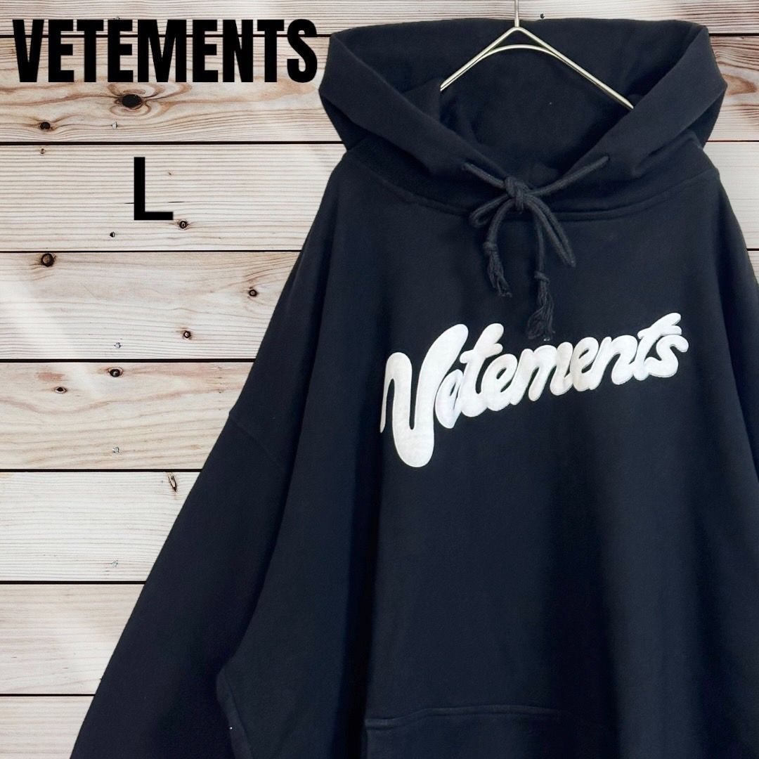 人気デザイン】VETEMENTS ヴェトモン フード刺繍 22AW 2022年秋冬 L