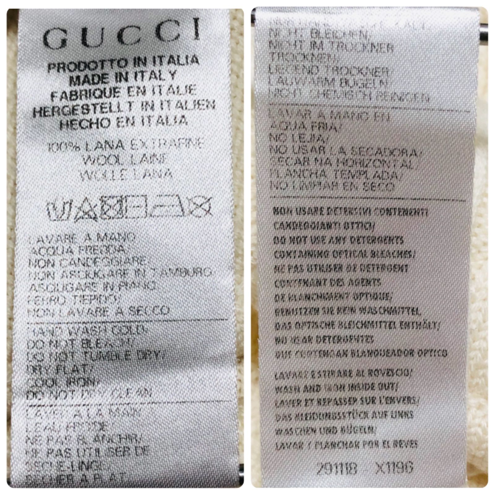 □極美品□GUCCI グッチ キッズ フード付きニットポンチョ ウール100 