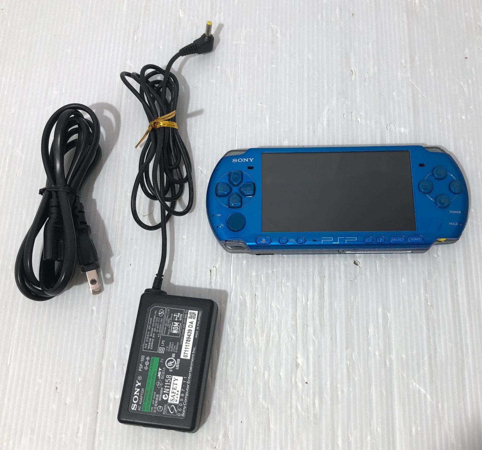 動作良好 SONY PSP-3000 バイブラント ブルー ケーブル＆バッテリー付き PlayStation Portable
