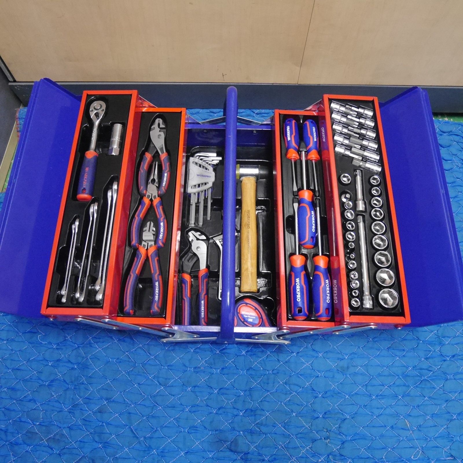セット WORKPRO ハンド ツール セット 工具 道具 ドライバー モンキーレンチ ペンチ ソケット レンチ 等 ワークプロ