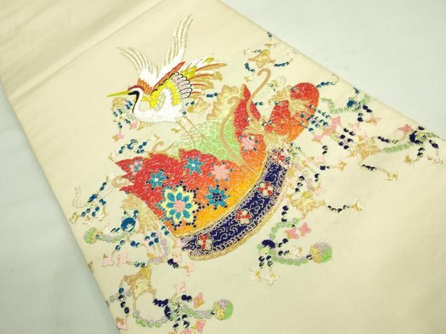極上逸品 龍村平蔵製 香蘭錦 正絹 刺繍 抽象的 西陣袋帯 Vto-642 極上逸品 龍村平蔵製 香蘭錦 正絹 刺繍 抽象的 西陣袋帯 Vto-642