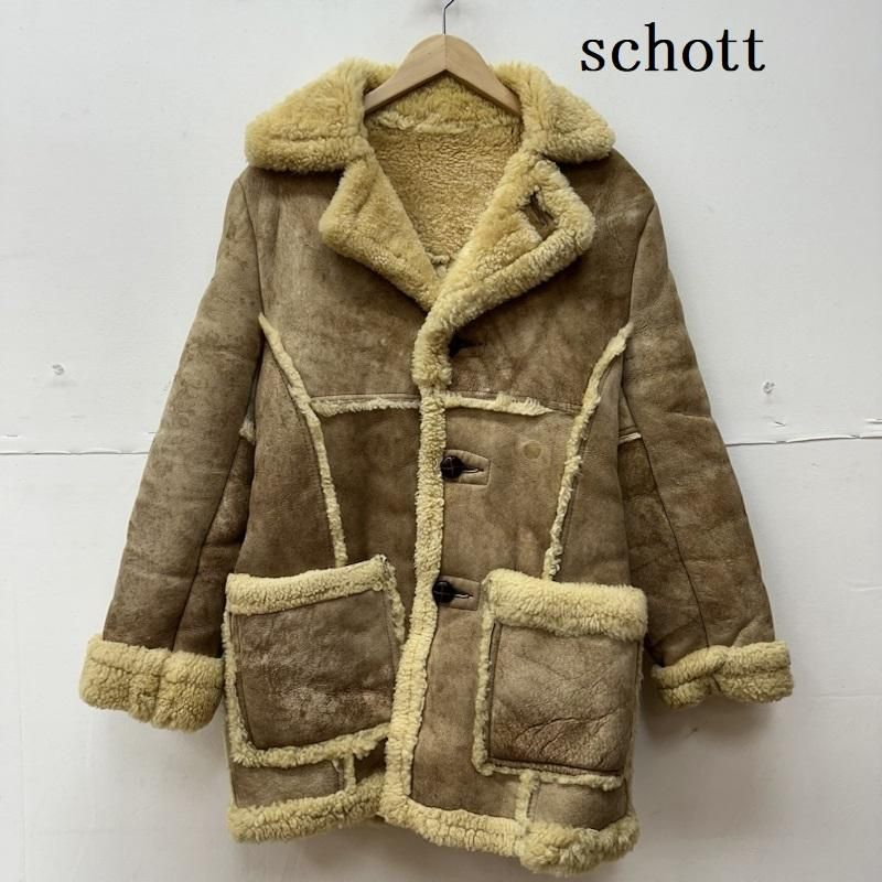 schott ショット コート sportswear Real Sheepskin Mouton Coat Jacket ムートン ボア コート -  メルカリ