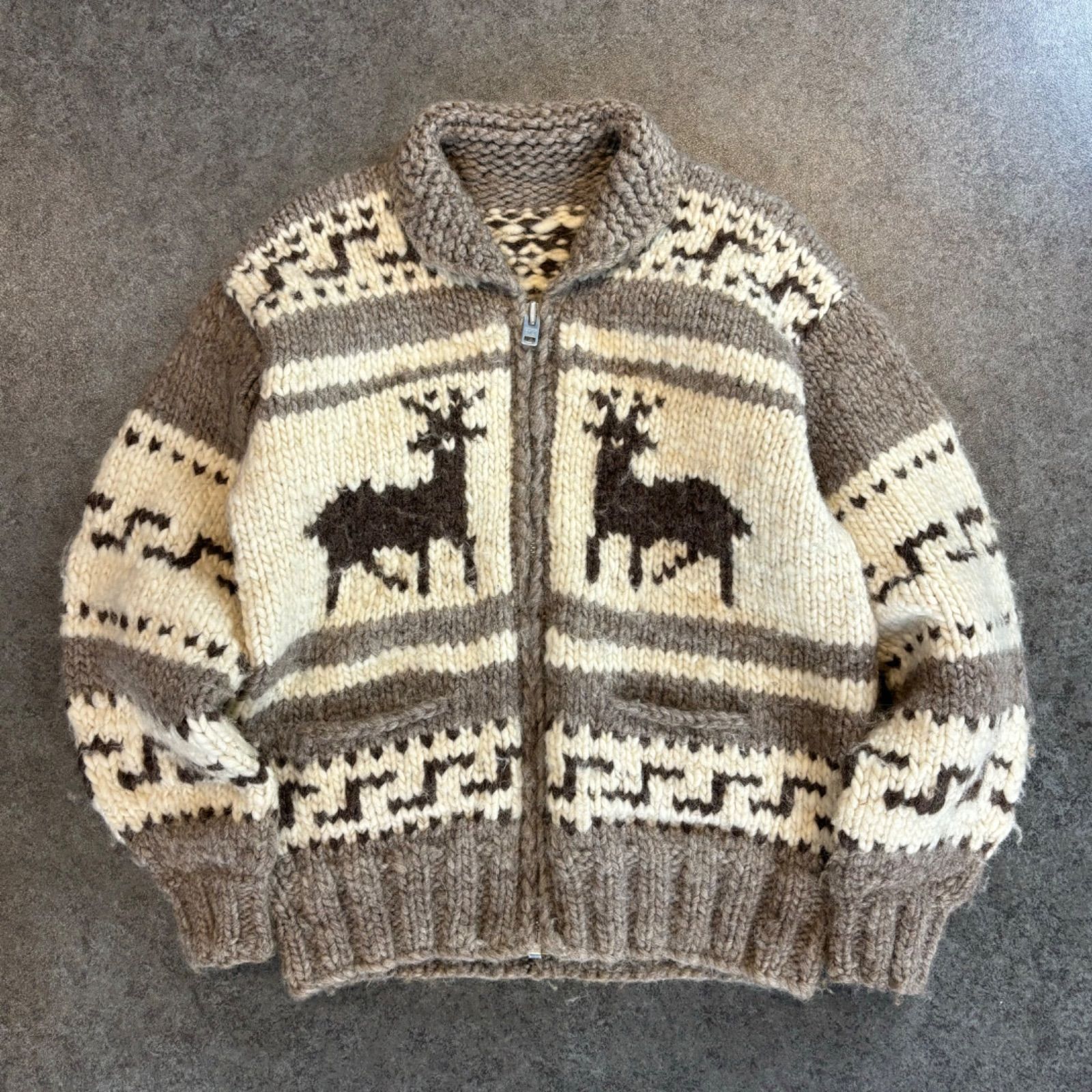 90s Ca Dumaus  カウチンセーター　ニット　ジップニット 90s Ca Dumaus CANADA カウチンセーターニットジップニット