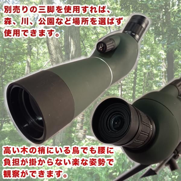 フィールドスコープ 望遠鏡 単眼鏡 三脚 ケース 付き 倍率 20 - 60倍 バードウォッチング スポーツ観戦 コンサート ライブ 野鳥観察 アウトドア