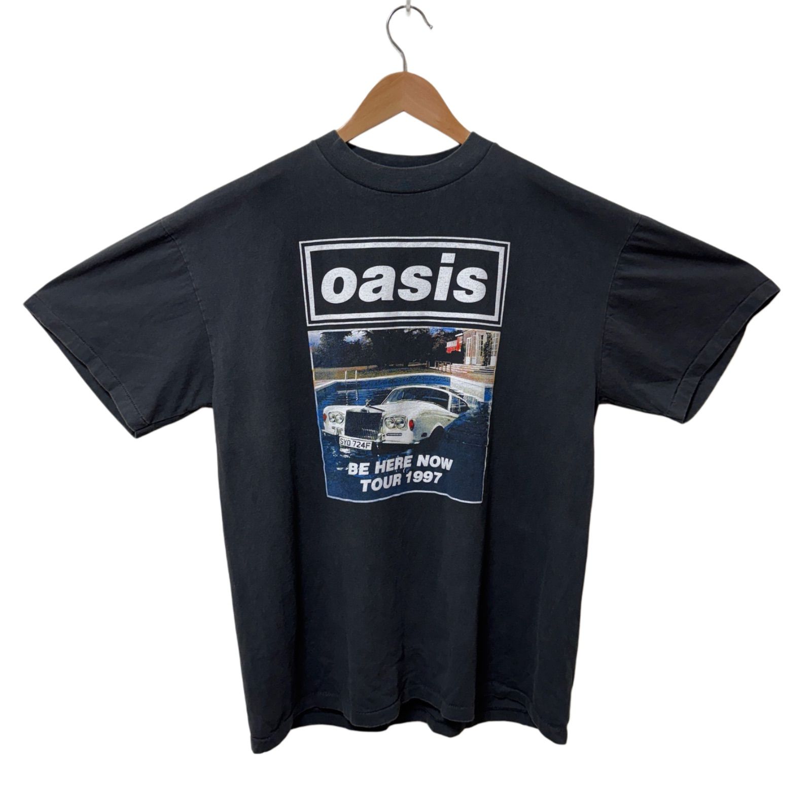 90sアメリカ製oasisボックスロゴ黒ブラックビンテージバンドTシャツXL古着 90sアメリカ製oasisボックスロゴ黒ブラックビンテージバンドTシャツXL古着