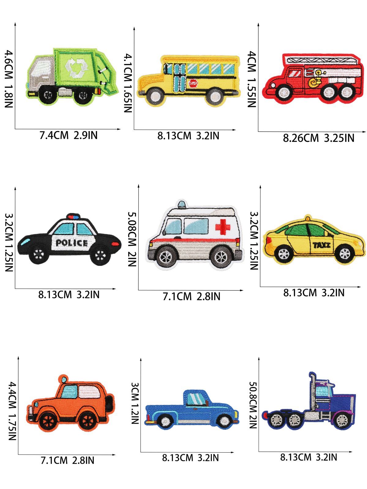 ワッペン 車 パトカーアイロン接着 デコ ファッション 刺繍ワッペン