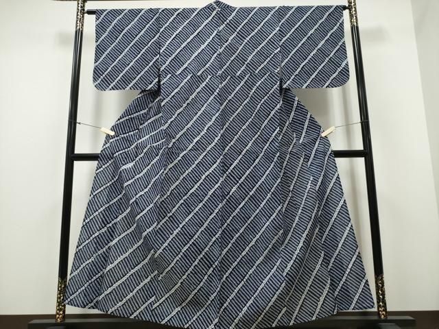 平和屋着物∴夏物 浴衣 有松鳴海絞り 斜線文 綿 CAAY4479ng