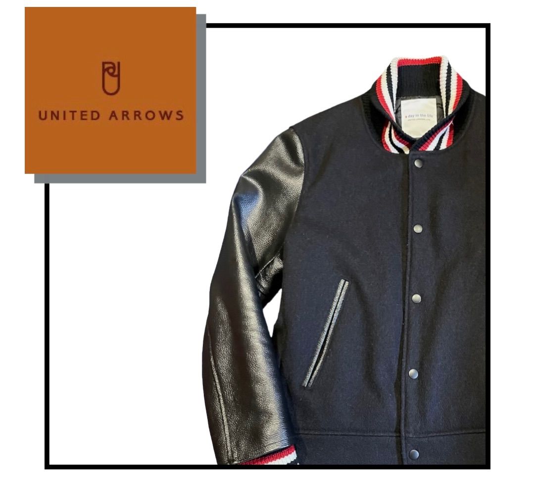 UNITED ARROWS ユナイテッドアローズ スタジャン 黒 革 サイズM UNITED ARROWS ユナイテッドアローズ スタジャン 黒 革 サイズM