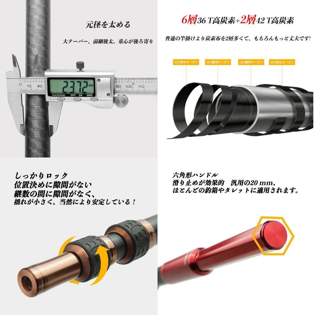 YU249（型番400CM）大物対応釣り竿ホルダー 3.9M 対応竿最大16M - メルカリ