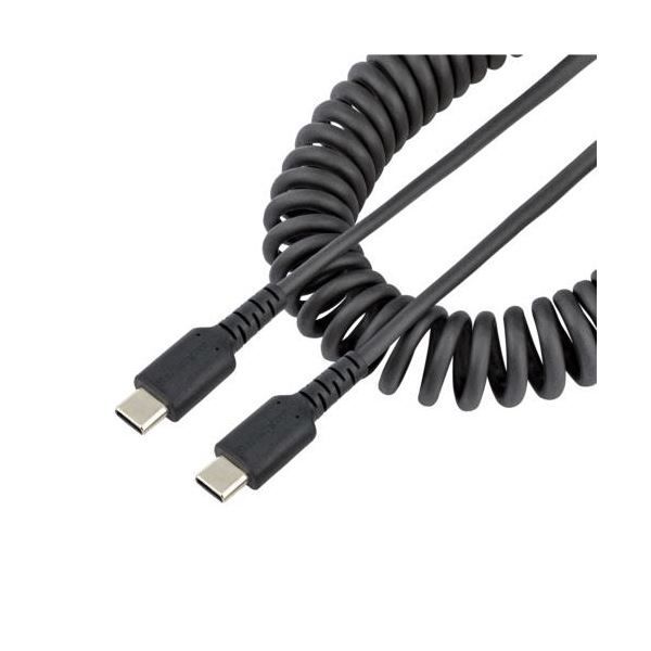 まとめ StarTech.com 高耐久USB-C ケーブル 1m コイル 伸縮 型 アラミド繊維補強 オス-オスR2CCC-1M-USB-CABLE 1本 ×3セット