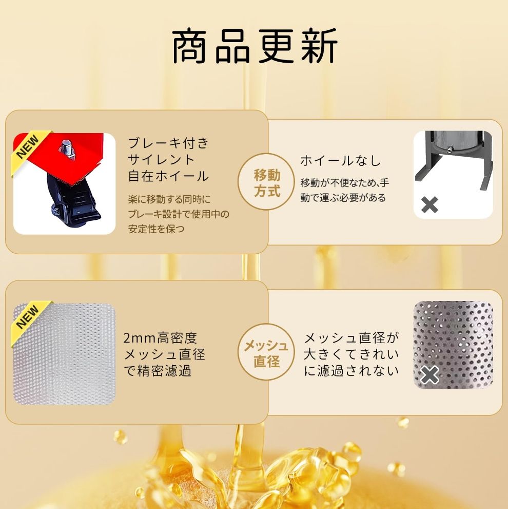 蜂蜜分離|野菜脱水|果物絞り|漢方薬濾過 9L