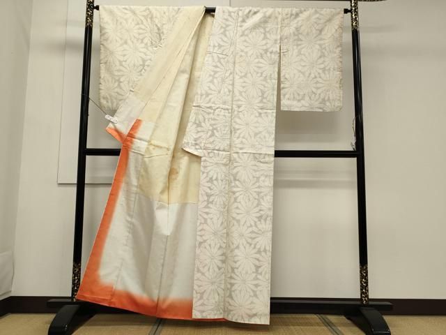 平和屋着物＊夏物 色無地 絽 芝草絞紗 高麗納戸色 洗える着物