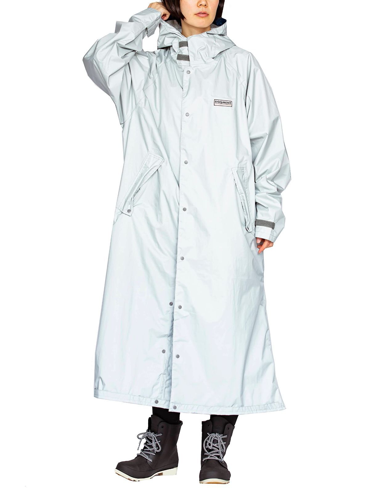 Size S_Color シルバー ドキュメント レインコート 東レエントラント使用 防水 透湿 軽量レインコート シルバー S