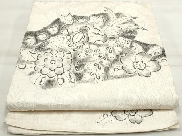 平和屋着物◎太鼓柄袋帯 ふくれ織 辻が花 正絹 逸品 DAAV0720qa