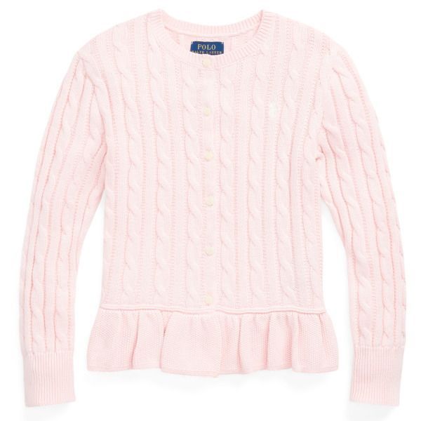 ラルフローレン ケーブルペプラムカーディガン