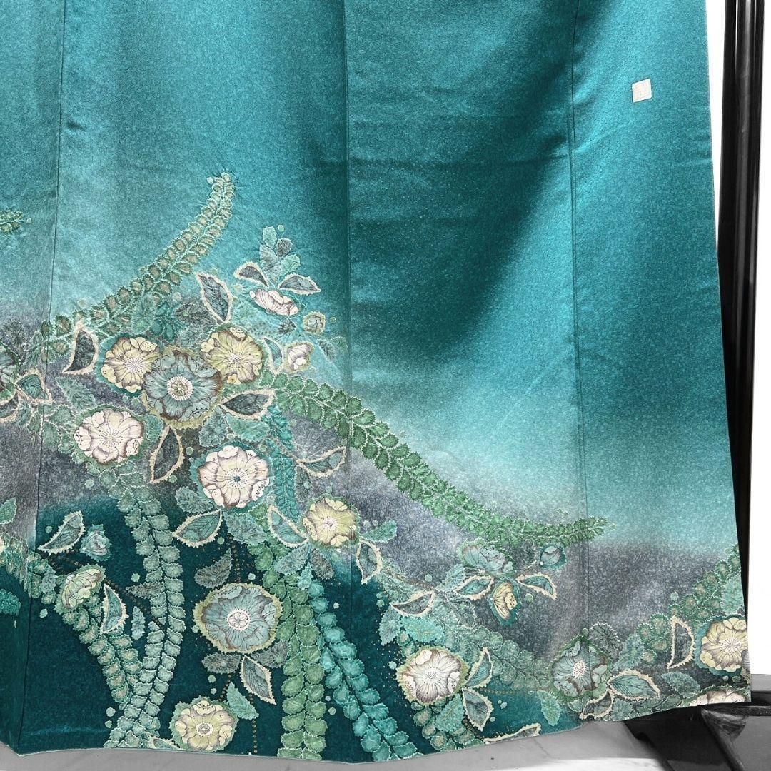 訪問着　作家もの　たたき染め　辻ヶ花　藤の花　グラデーション　091a p 訪問着 作家もの たたき染め 辻ヶ花 藤の花 グラデーション 091a p