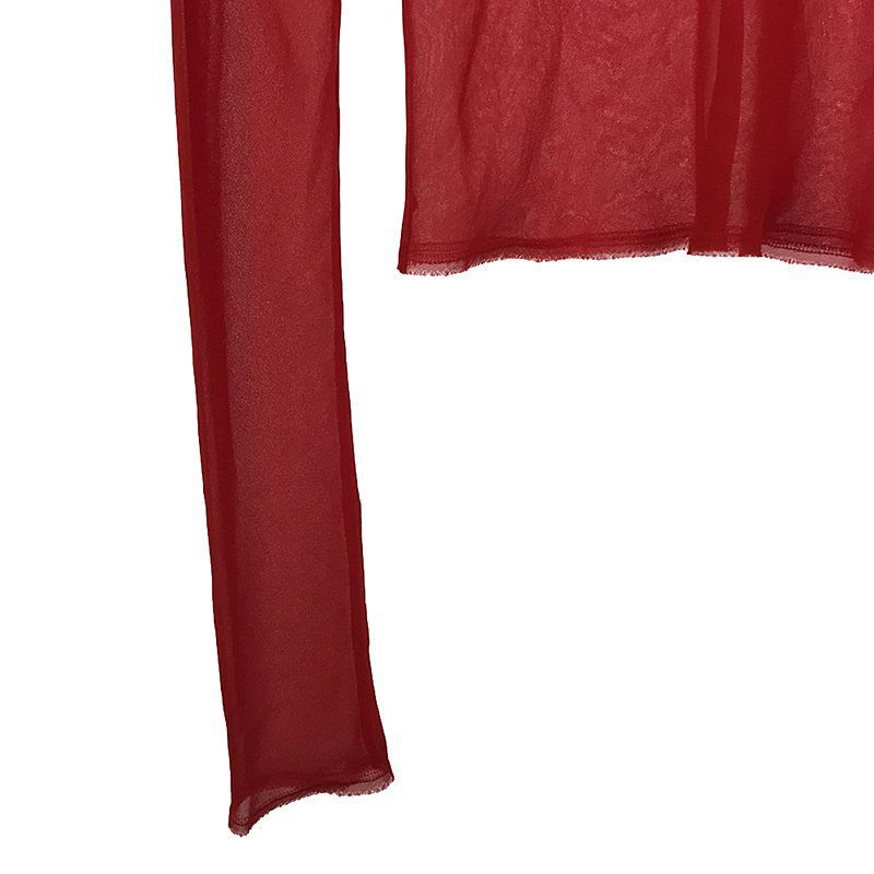 【美品】  COMME des GARCONS / コムデギャルソン | 2015SS | ポリエステル カットオフ ロングスリーブ シアー カットソー | S | レッド | レディース COMME des GARCONS / コムデギャルソン | 2015SS | ポリエステル