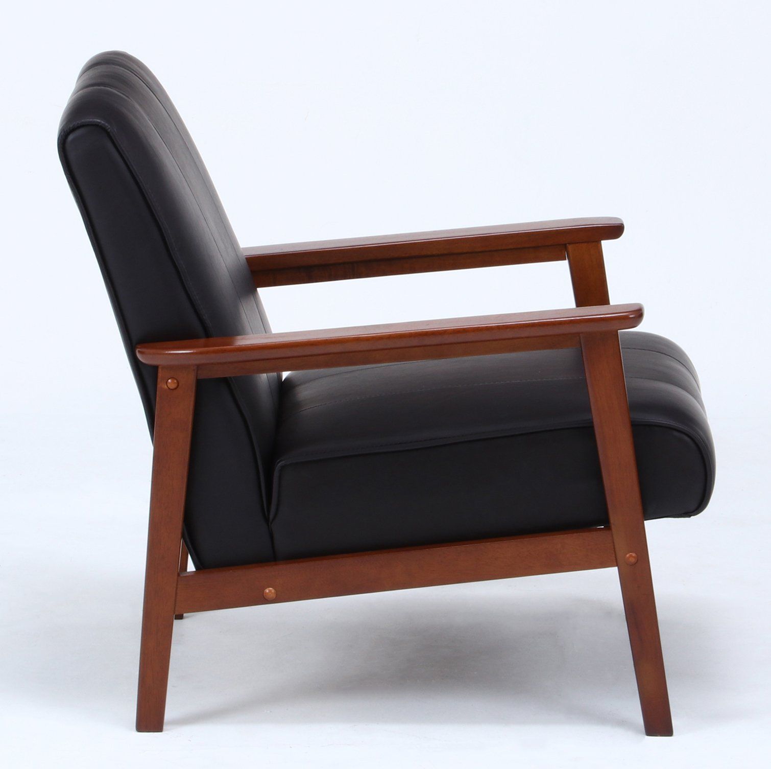 1人掛け 肘付き ソファ 幅65×奥行72×高さ69cm ダークブラウン 合皮 天然木 不二貿易 組立商品 ラバーズ 77123 MARWIL-DEMENAGEMENTS_CH