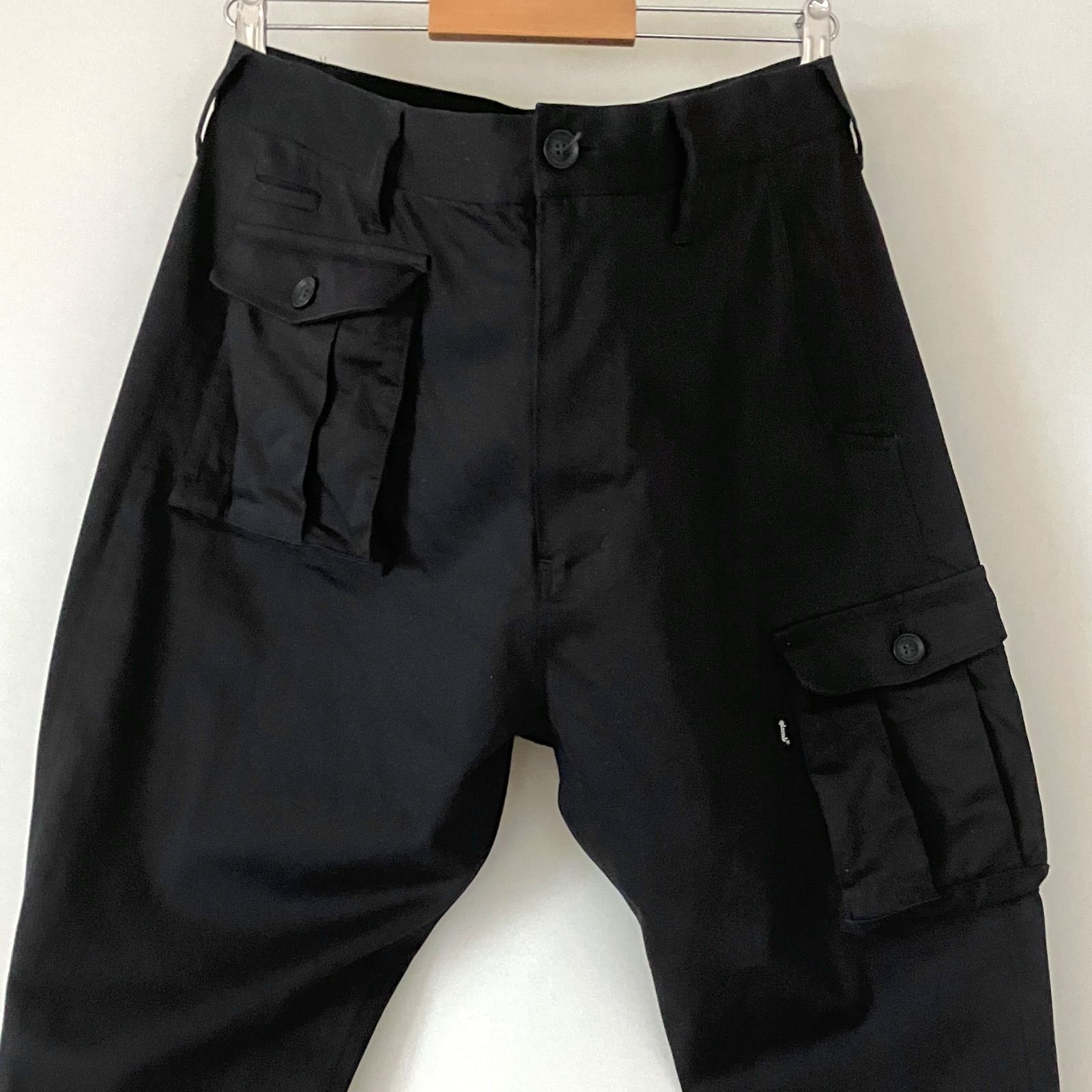 glamb グラム アップランド カーゴジョガーパンツ upland cargo 裾ロングリブ サルエルパンツ ストレッチブラックチノ 4 w 94 cm