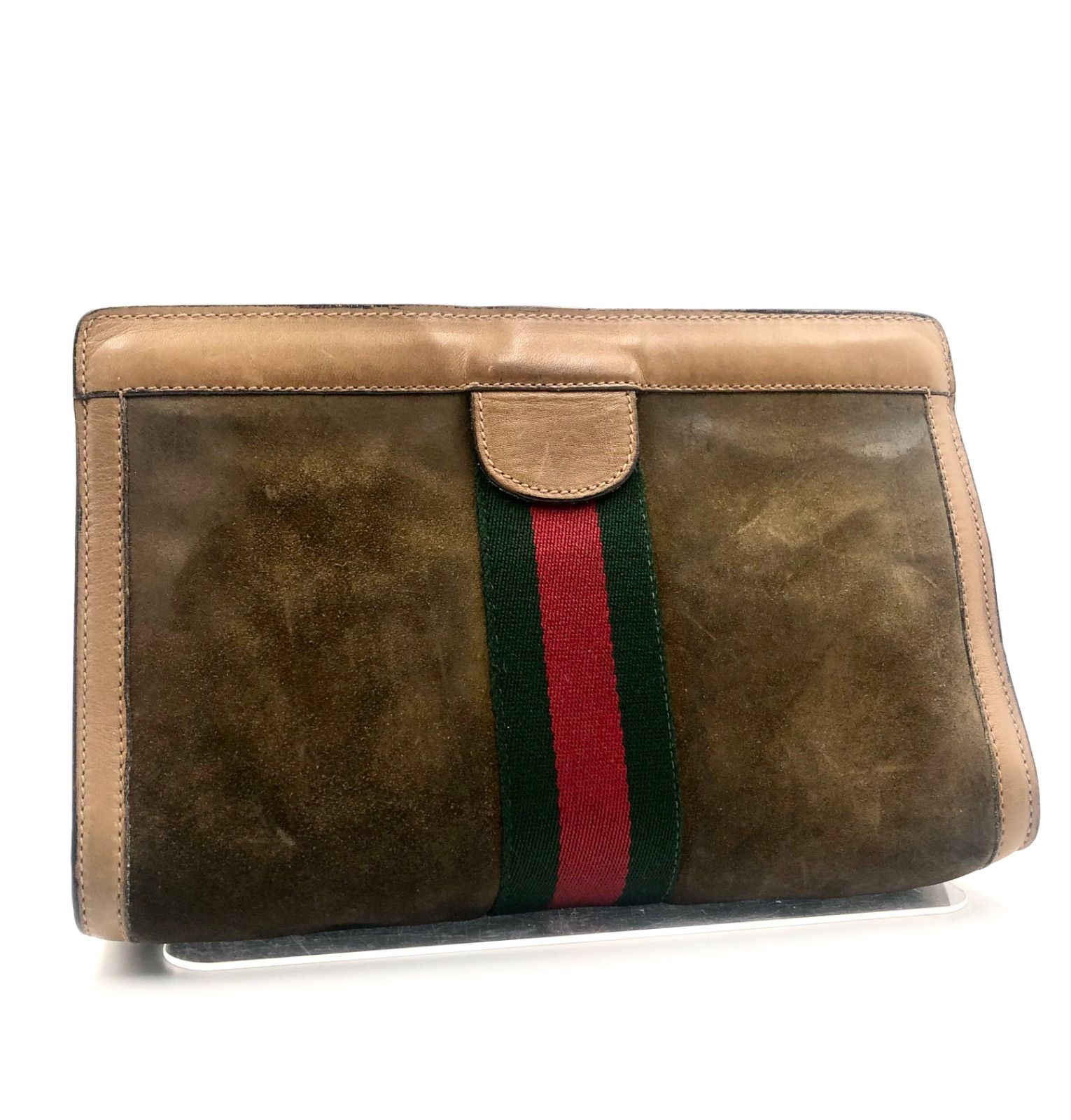 最新 美品 GUCCI グッチ ポーチ GG柄 シェリーライン PVC レザー GUCCI