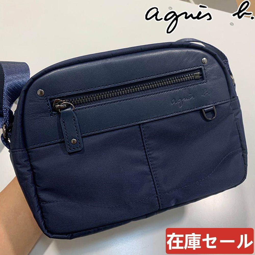 新品未使用 agnes b. アニエスベー ショルダーバッグ レディース ボヤージュ ナイロン レザー ネイビー