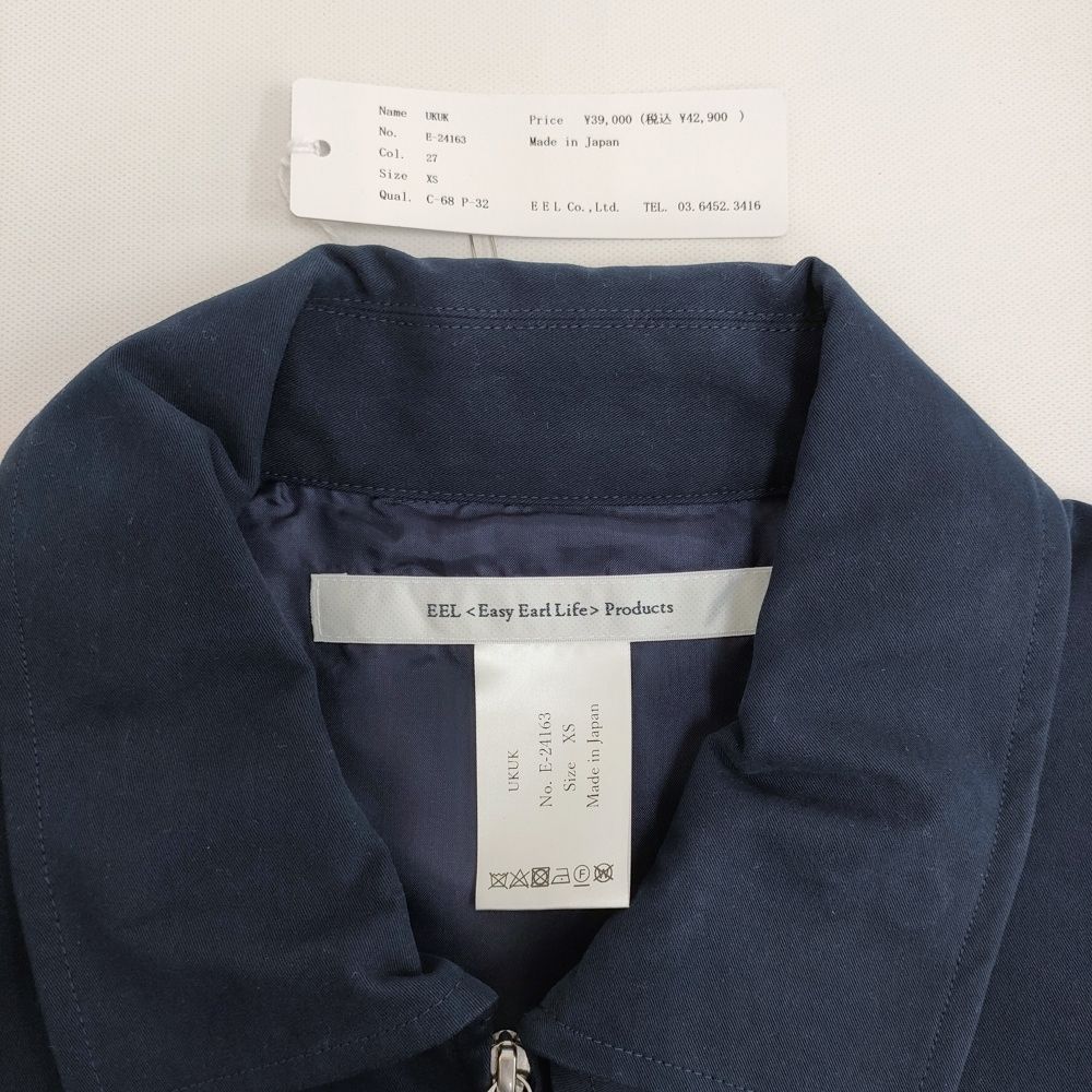 EEL 新品 UKUK E-24163 超高密度ツイル 定価42900円 サイズXS ブルゾン 24AW ネイビー レディース イール【中古】5-0523M♪ EEL 新品 UKUK E-24163 超高密度ツイル 定価42900円 サイズXS ブルゾン