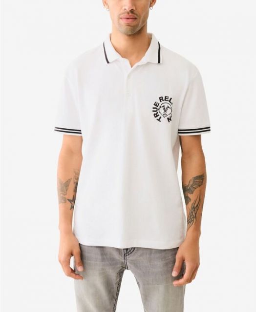 トゥルーレリジョン　ラグビーポロ ラガーシャツ 長袖 大きいサイズ メンズ POLO BCS ボーダー
