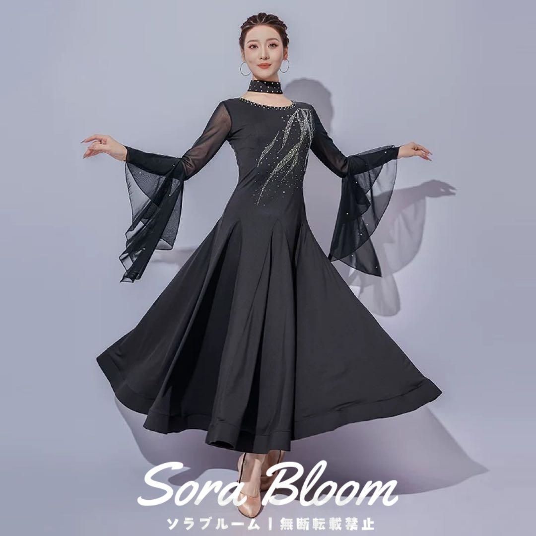 ストーン付きダンス練習用ワンピース❤️スタンダードの練習着におすすめ！ 新品未使用ストーン付きダンス練習用ワンピース??スタンダードの練習着