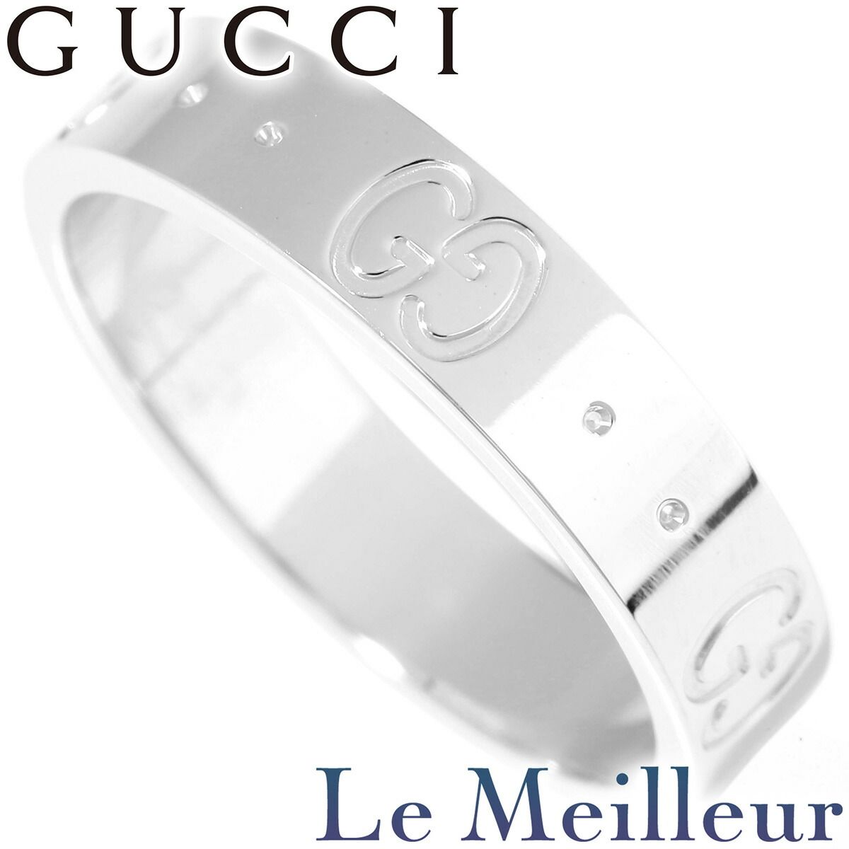 グッチ アイコンリング 指輪 K18 9号 GUCCI 中古 プレラブド 返品OK  