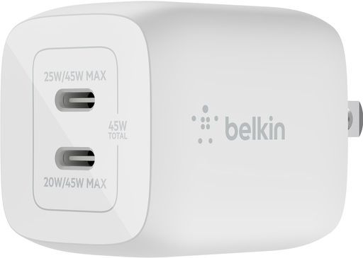 驚きの破格値，最新作 【VGP受賞】Belkin45WPD充電器USB-C2ポートPPS規格対応GaN採用小型ACアダプタータイプC急速充電軽量【PD3.0対応/PSE技術基準適合/折りたたみ式プラグ】45W(25W+20W)MacBook モバイルバッテリー