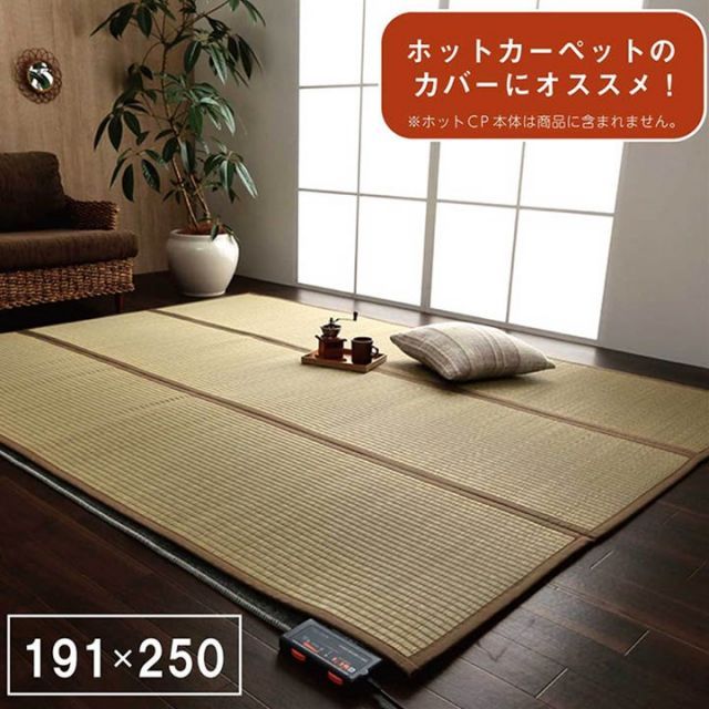 日本製 国産 純国産 沖縄ビーグ ラグ い草 約191×250cm 裏 不織布 代引不可