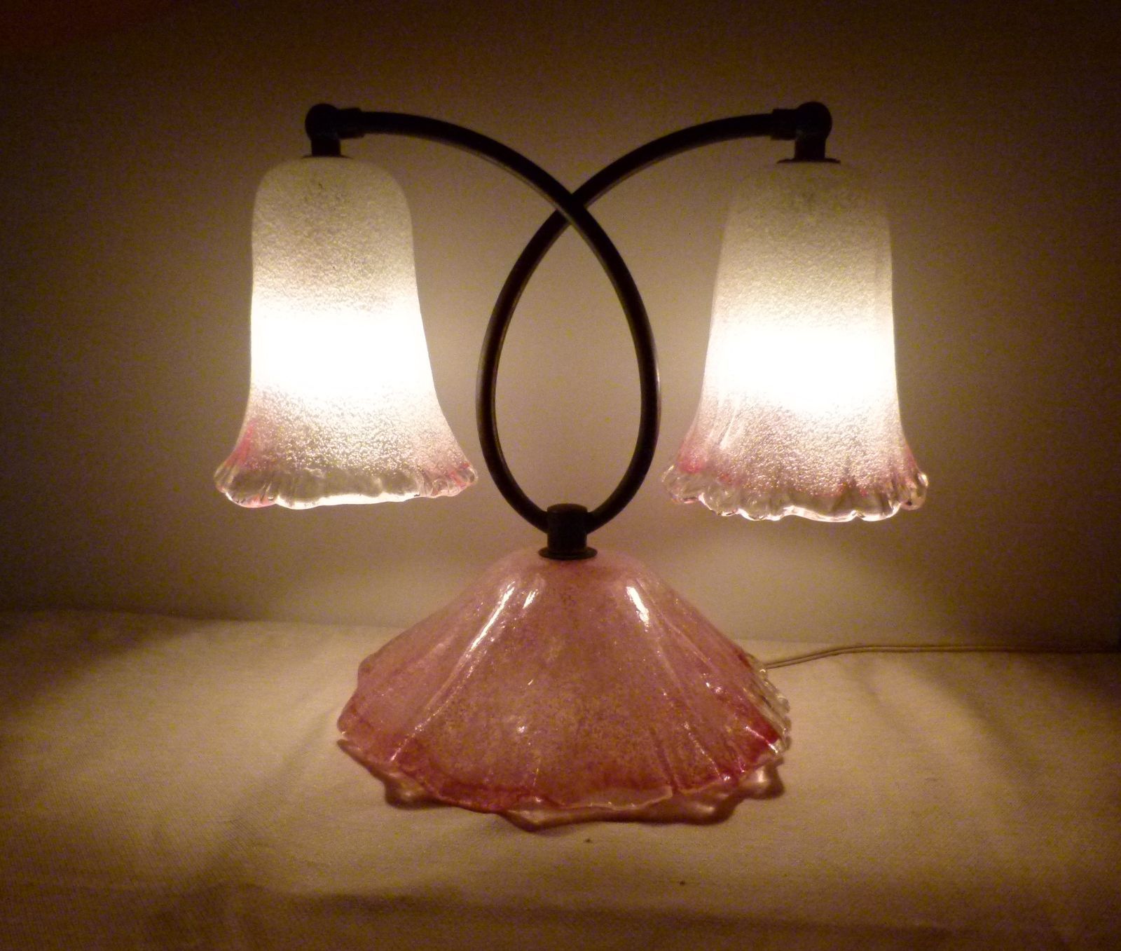 ●岩田ガラス テーブルランプ●デスクライト 泡ガラス 岩田ガラス テーブルランプ 照明 レトロモダン インテリア ジャパン