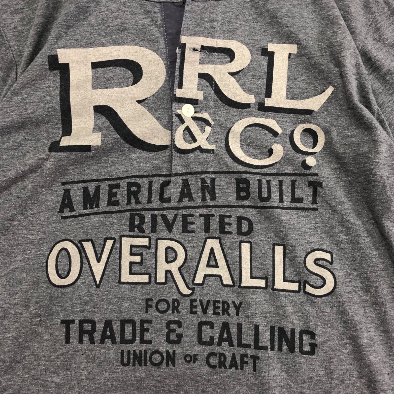 Double RL RRL ヘンリーネックTシャツ プリント ロゴ Sサイズ Double RL RRL ヘンリーネックTシャツ プリント ロゴ Sサイズ