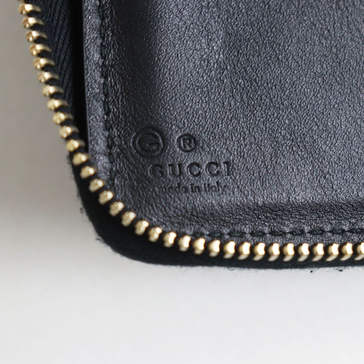 美品○GUCCI グッチ マイクログッチシマ レザー 449423 ラウンド