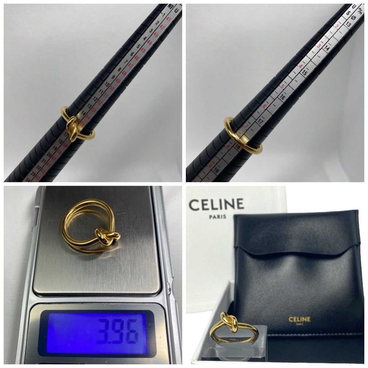 2277 CELINE セリーヌ ノットリング 指輪 サイズ54 ゴールド GP