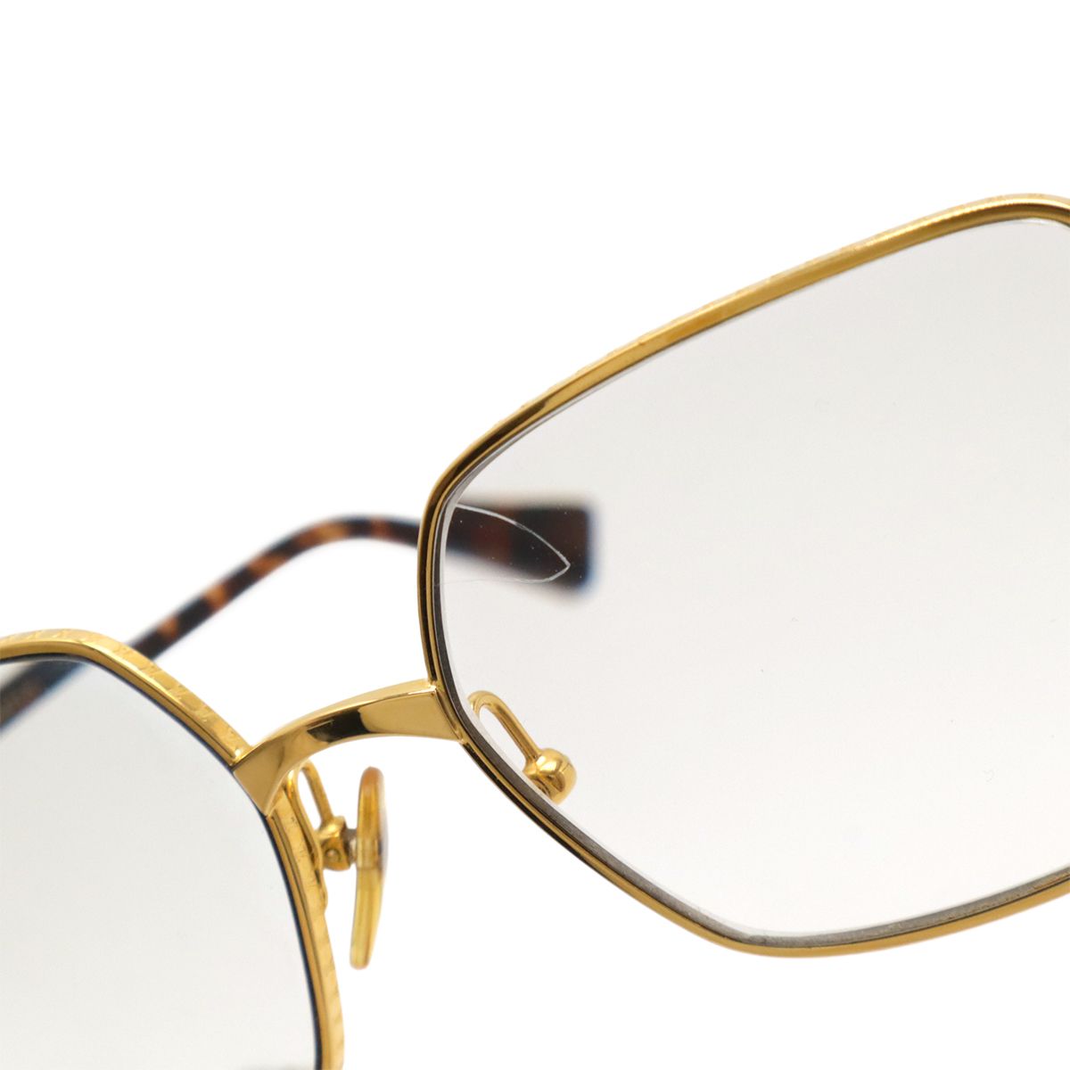 LOUIS VUITTON ルイ ヴィトン 眼鏡 めがね メガネフレーム 度入り スクエアフレーム ブラウン系マルチ ゴールド金具 Z 0041 U