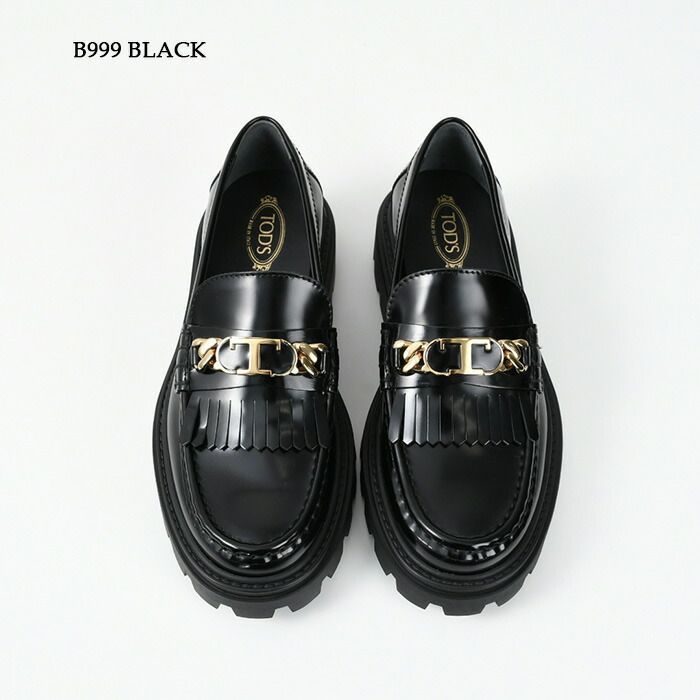 トッズ/TOD's フリンジローファー ブラック サイズ36.5(23.5cm) 【公式