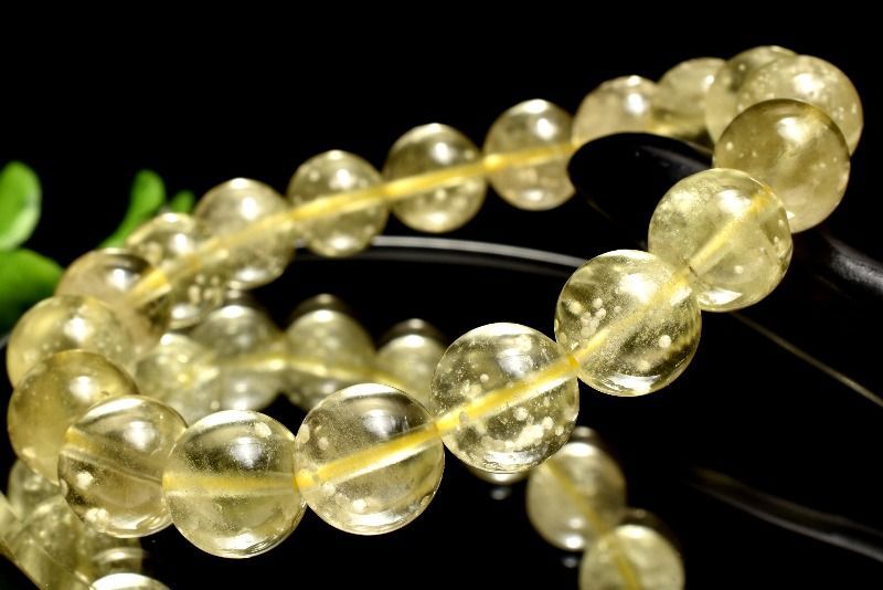 １点物 AAA クリストバライト内包 リビアングラス 10.5mm ブレスレット パワーストーン 天然石 _MB273