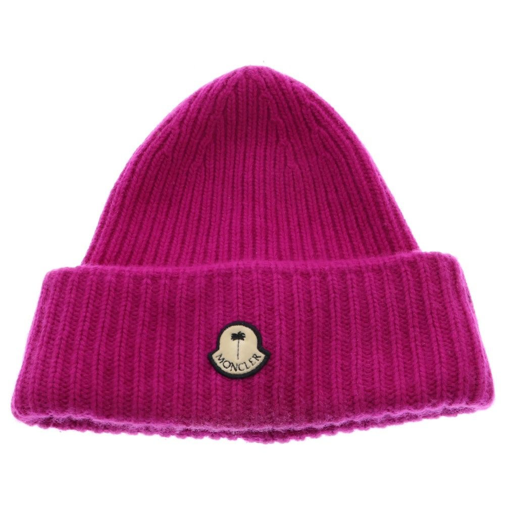 ピンク　MONCLER PALM ANGELS　ニットキャップ　モンクレール ピンク MONCLER PALM ANGELS ニットキャップ モンクレール