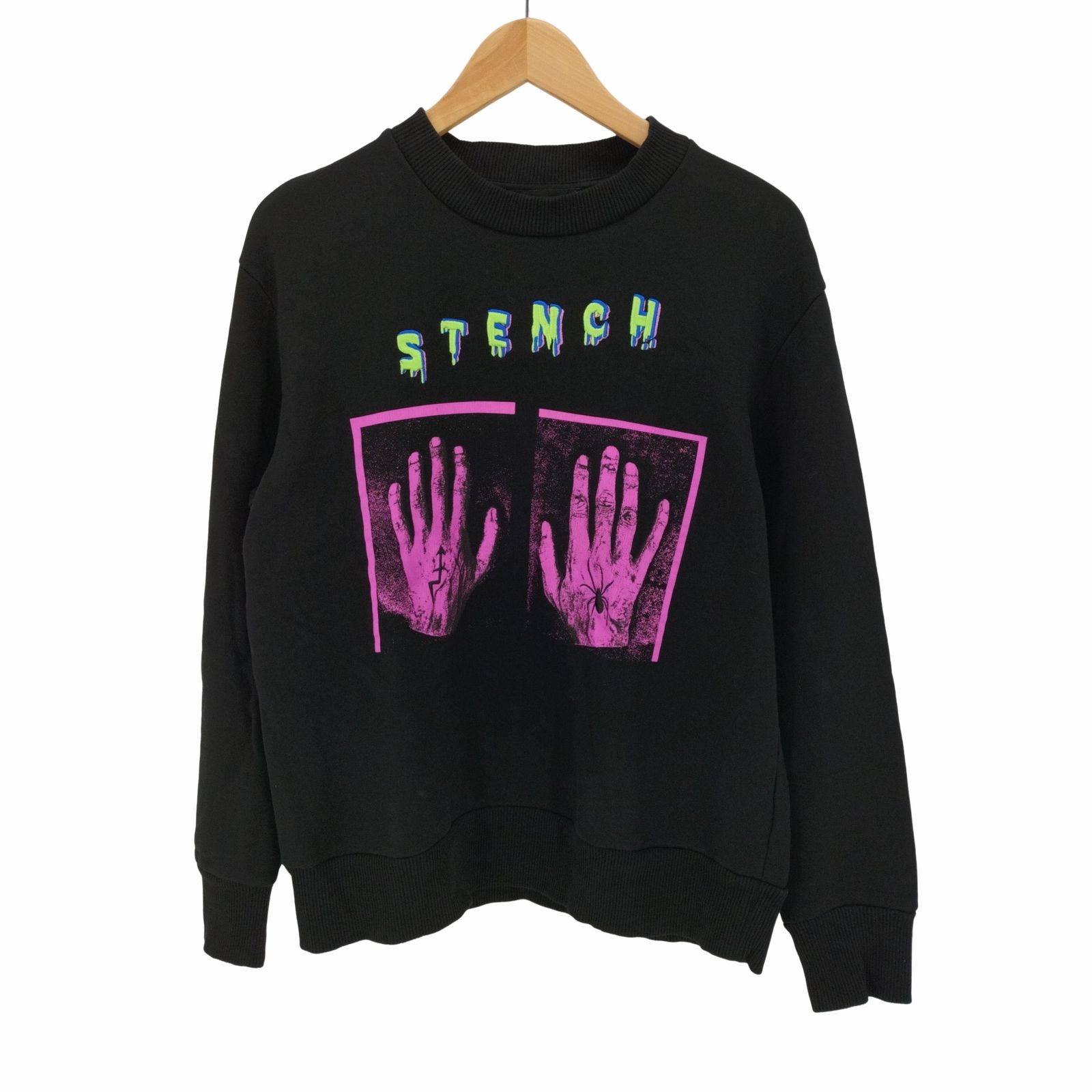 DIESEL ディーゼル 蜘蛛 刺繍 プリント スウェット トレーナー 黒 ディーゼル DIESEL STENCH 蜘蛛刺繍 クルーネック トレーナー
