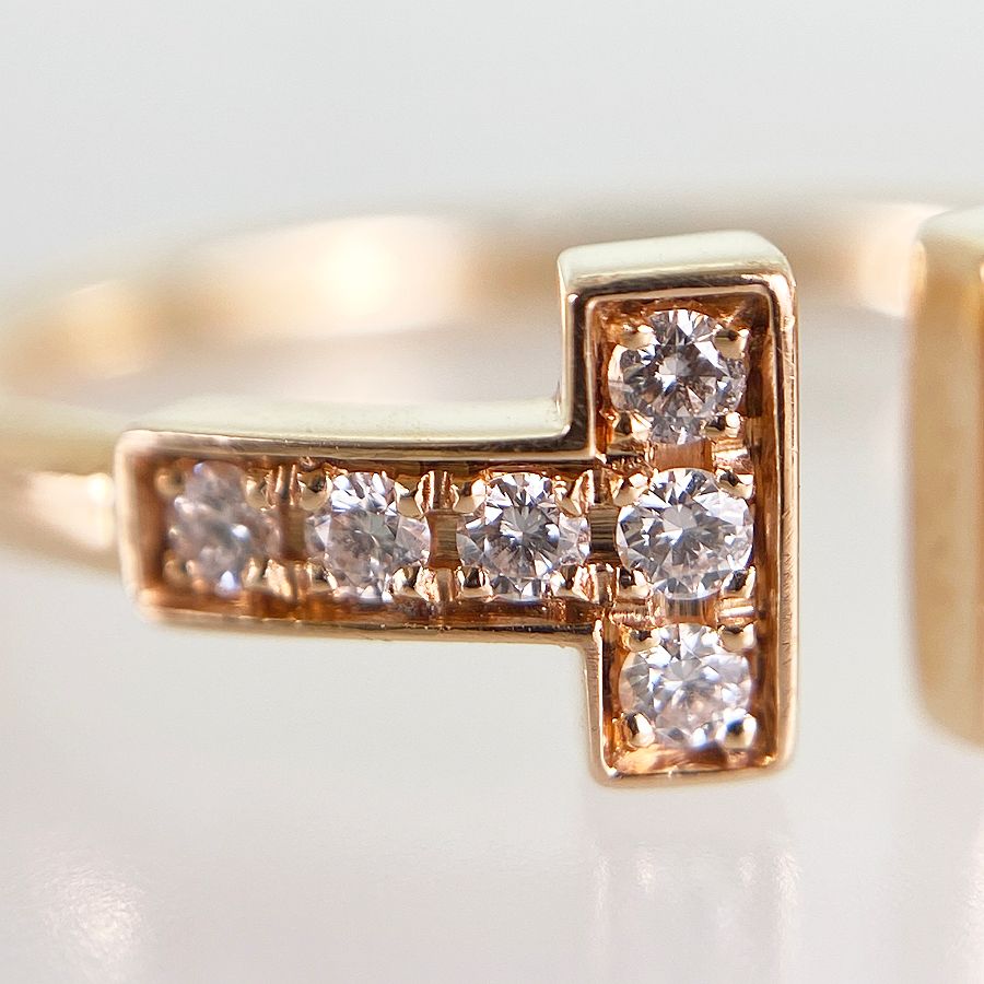 ティファニー Tワイヤー フルエタニティ K18WG 指輪 8号