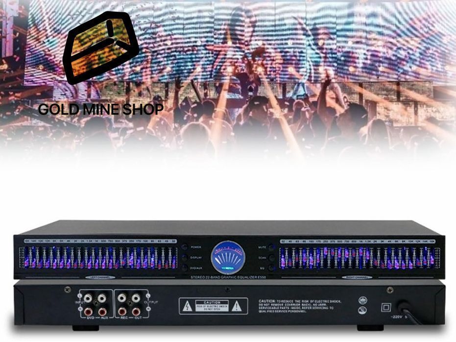 プロフェッショナル 22 バンド オーディオ イコライザー 32HZ-16KHZ ステレオ グラフィック イコライザー 10種類のプリセット エフェクト