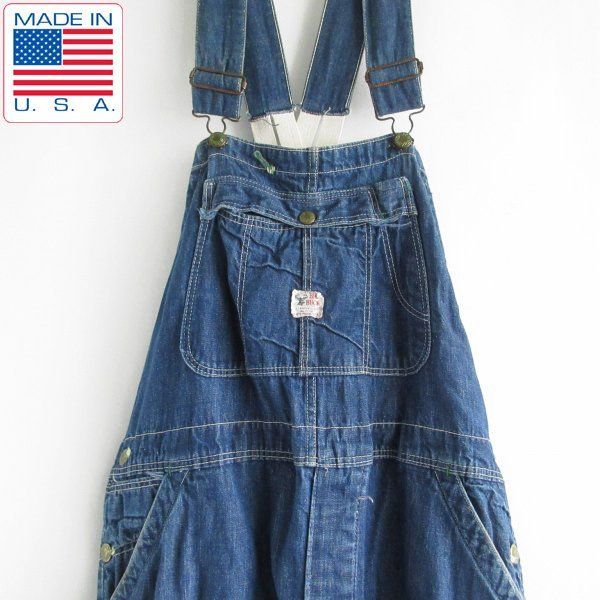 60 s BIG BUCK デニム オーバーオール 実寸W 38 ローバック アメリカ製 ビンテージ D 148-21-0120 ZTW