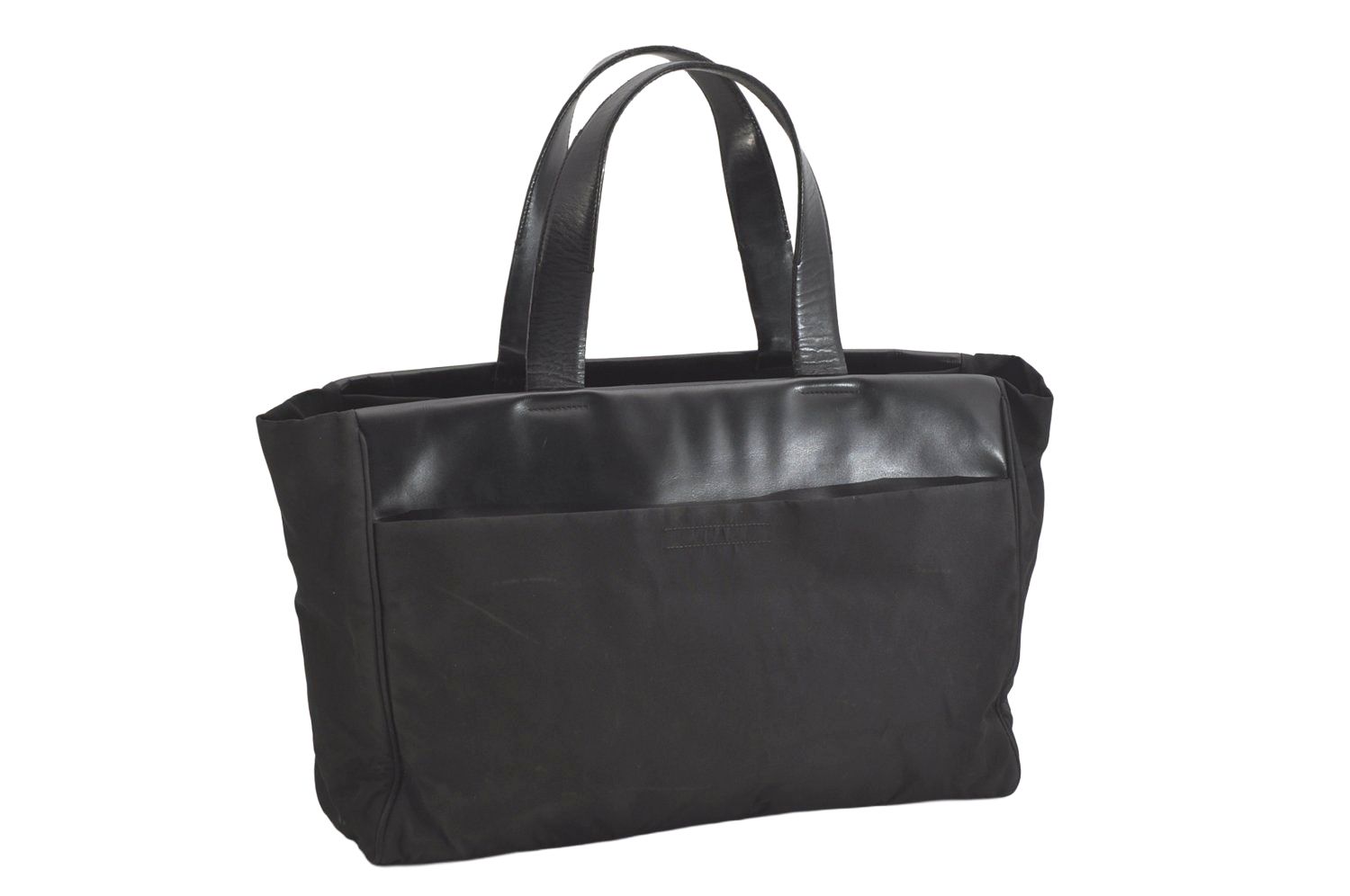 PRADA プラダ レザー ハンドバッグ 金属ハンドル ブラック プラダ