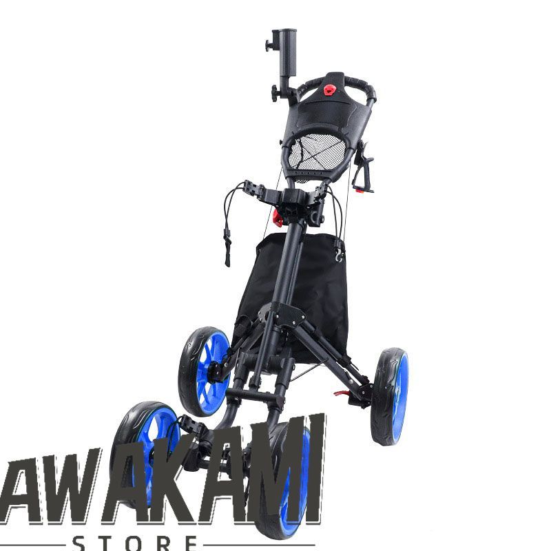 新ゴルフカートプッシュプルゴルフ用カート4輪折りたたみ式ゴルフトロリー