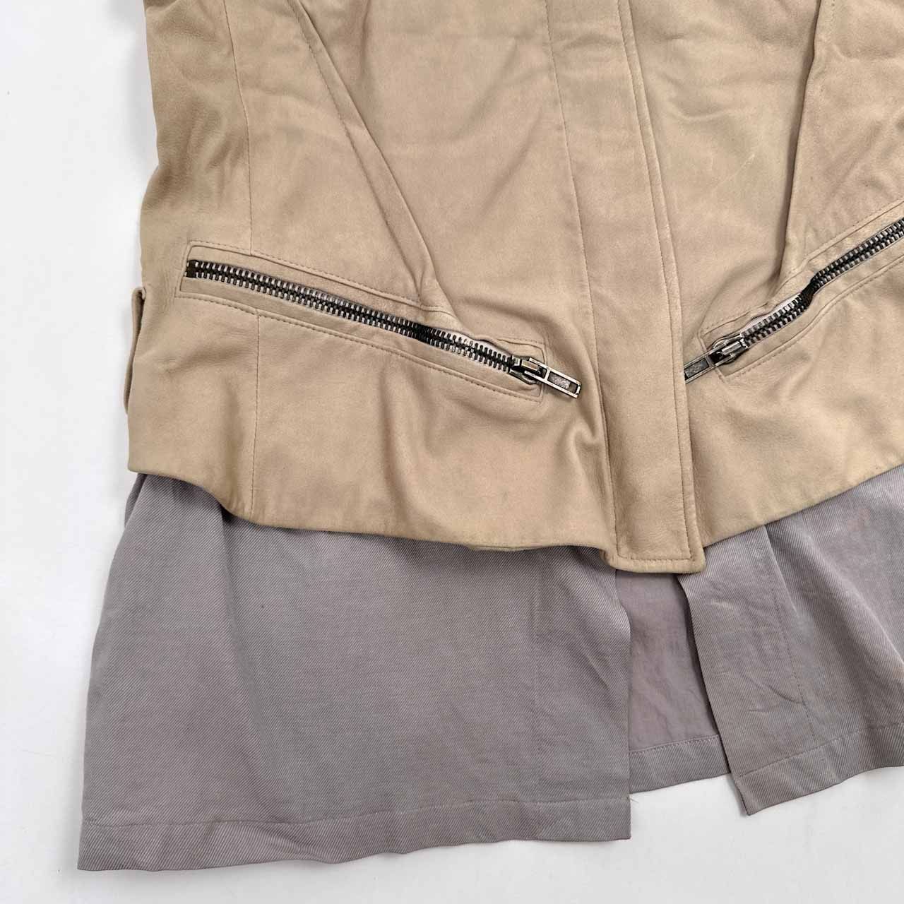 イタリア製 HAIDER ACKERMANN 本革 レイヤード デザイン ジップ
