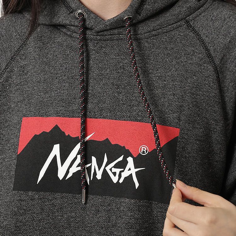 ナンガ NANGA エコハイブリッド ミニボックスロゴ パーカー フーディー  